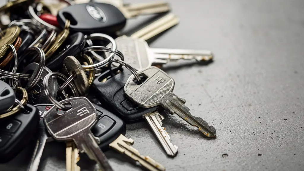Gros plan macro sur un trousseau de clés de voitures enchevêtrées et emmêlées, symbolisant le chaos de la gestion manuelle de flotte automobile